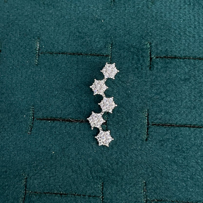 92.5 silver stylish flower earcuffs pair