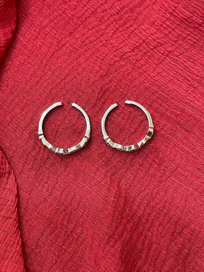Silver Blue Stone Toe Rings