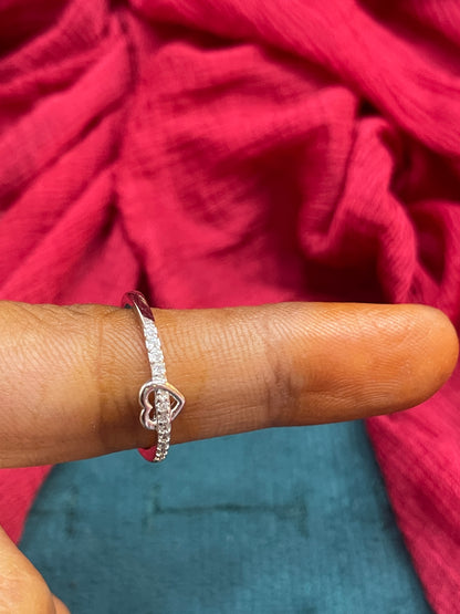 92.5 Silver Heart Ring - Size 9