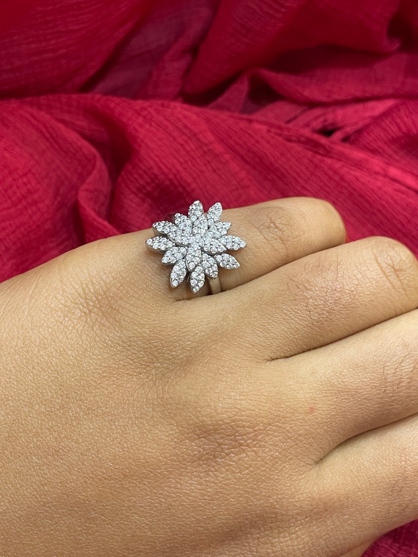 92.5 Silver Stylish Classy Flower Ring for Women Size 11 | Elegant Floral Design | Premium Jewellery