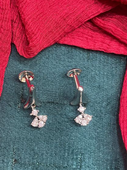 92.5 Silver Drop Studs Pair