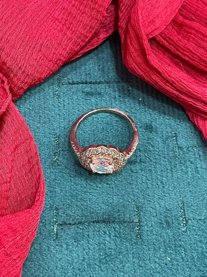 92.5 Silver Round Ring for Women Size 14 | Stylish Elegant Design | Modern Daily Wear Jewellery