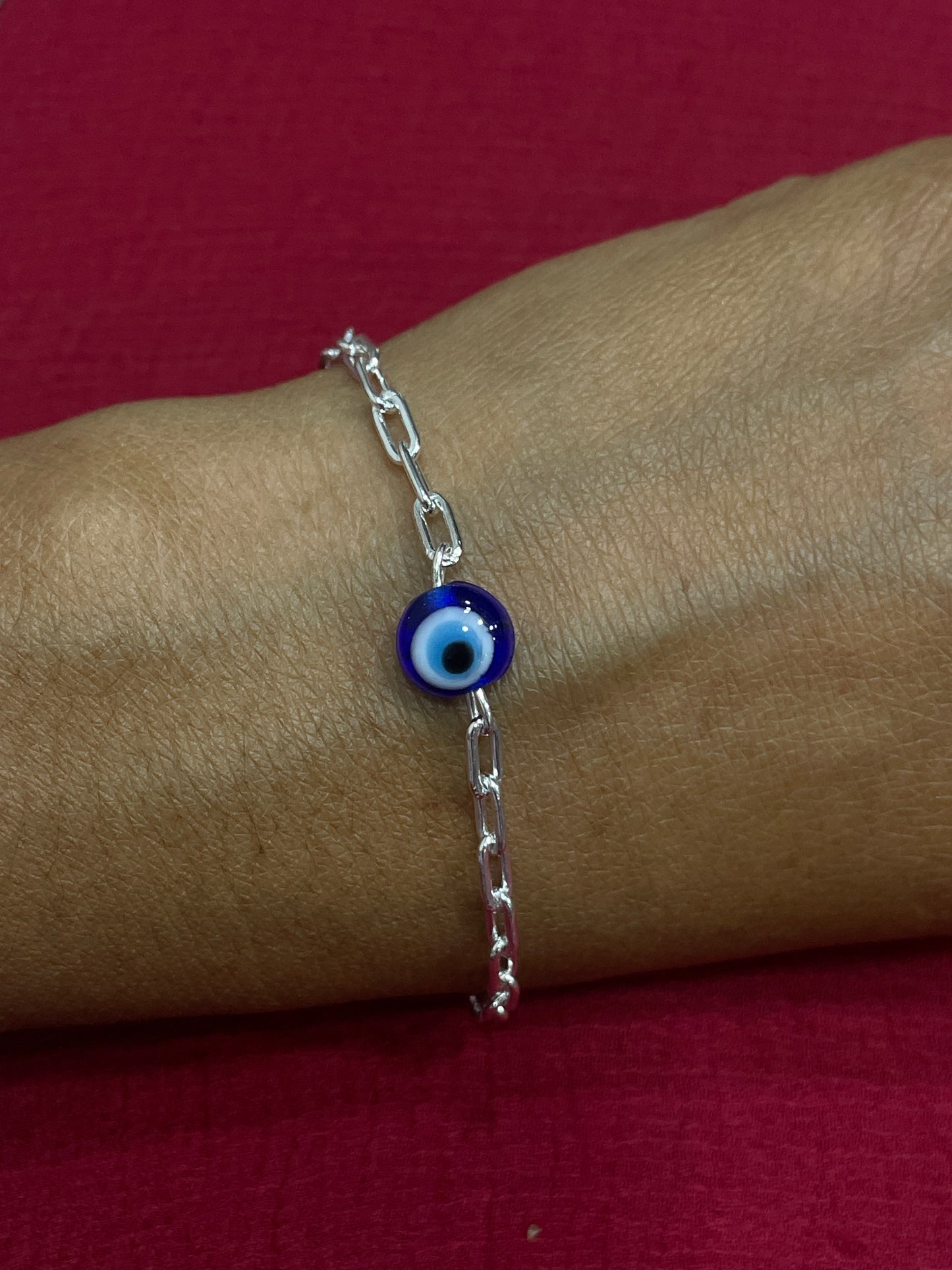 925 Silver Evileye Bracelet - 7 Inch