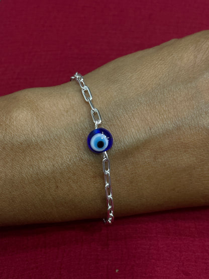 925 Silver Evileye Bracelet - 7 Inch