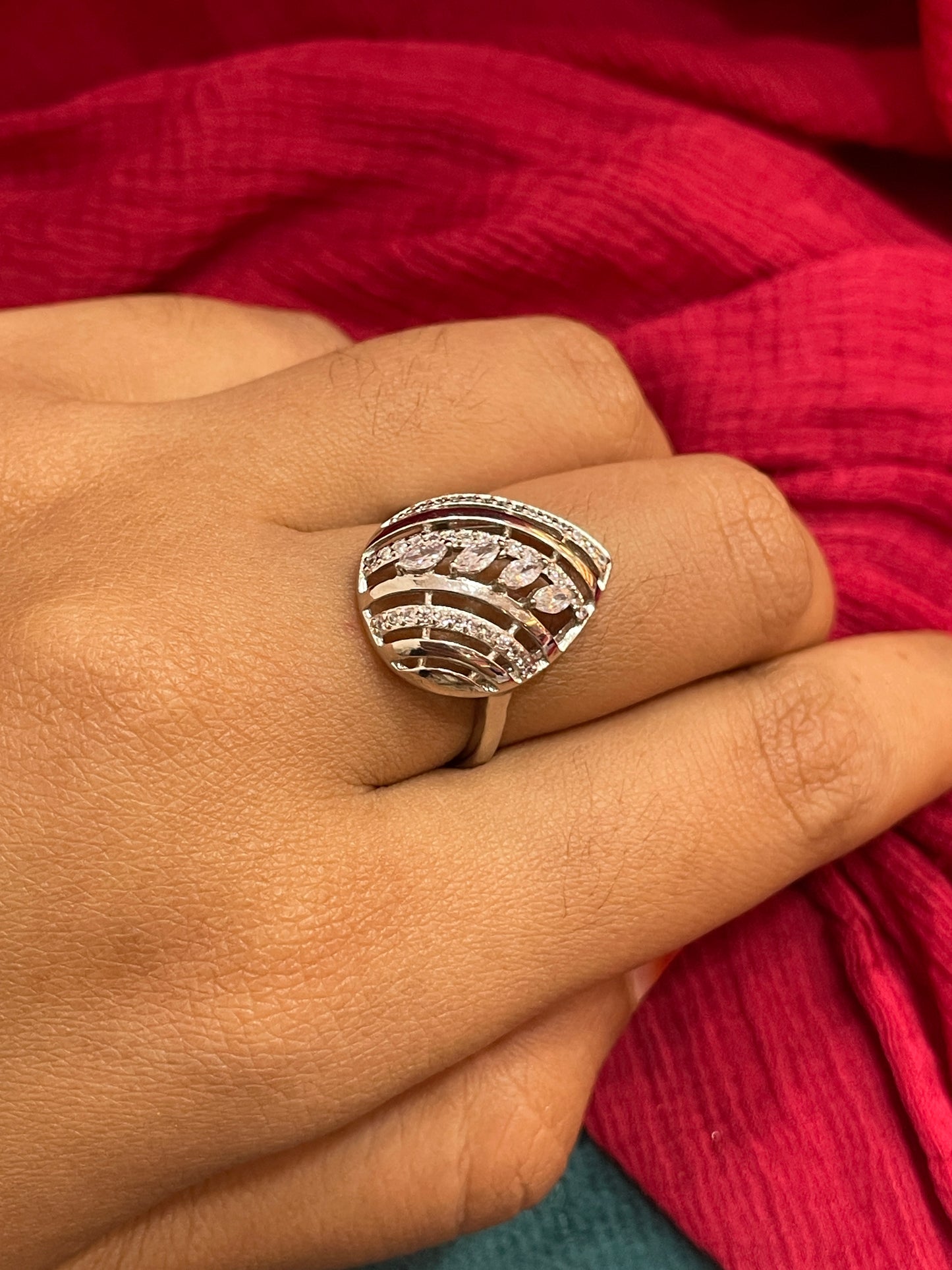 92.5 Silver Stylish Classy Ring for Women Size 18 | Elegant Premium Design | Modern Jewellery