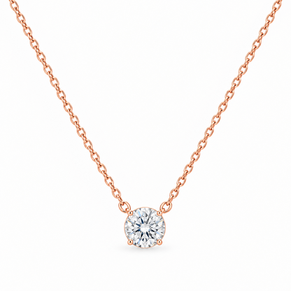 92.5 Silver Rose Gold Plated Pave CZ Round Disc Pendant Necklace for Women