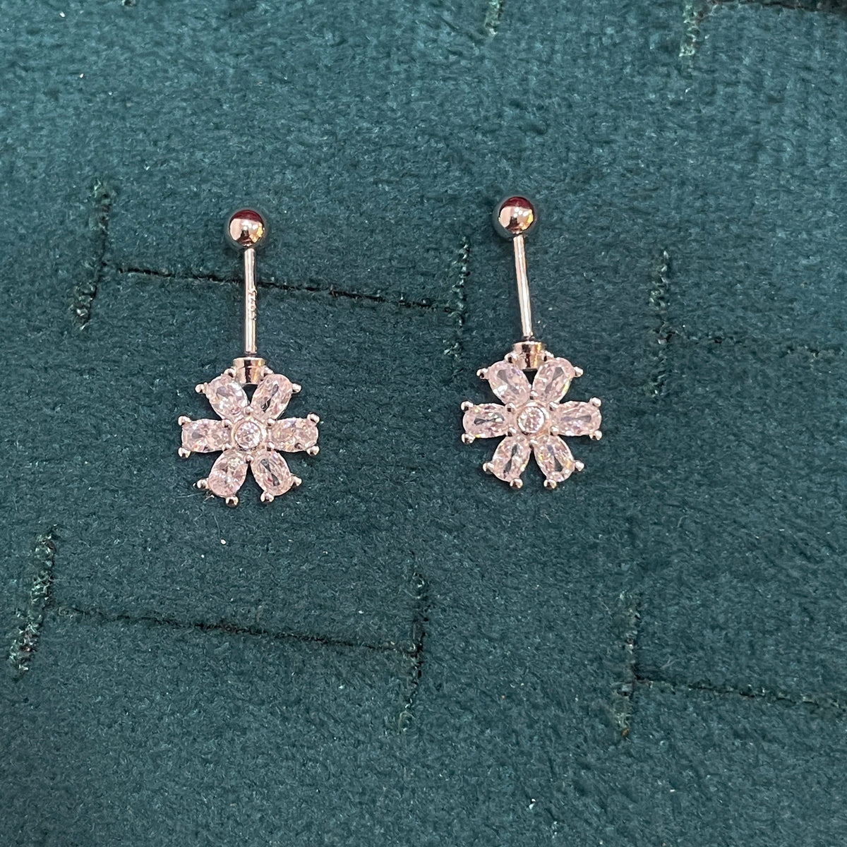 92.5 Silver Six Petal Bugadi - Pair
