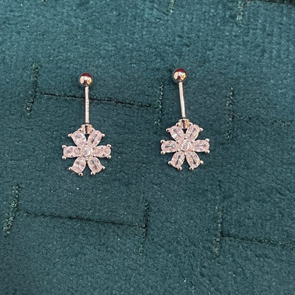 92.5 Silver Six Petal Bugadi - Pair