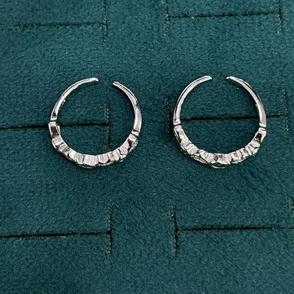 92.5 Silver Green & White CZ Eternity Band Toe Rings for Women