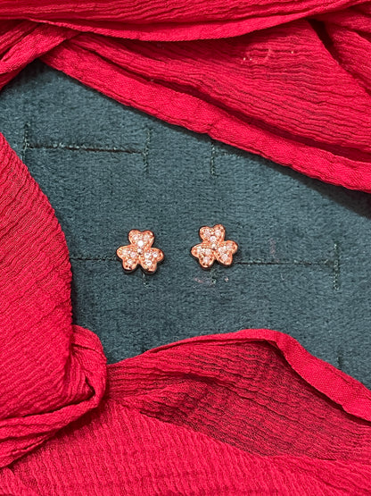 92.5 Silver Rose Gold Plated Flower Earrings for Women | Elegant Floral Design | Stylish Jewellery