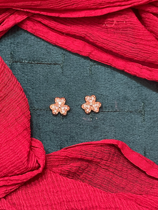 92.5 Silver Rose Gold Plated Flower Earrings for Women | Elegant Floral Design | Stylish Jewellery
