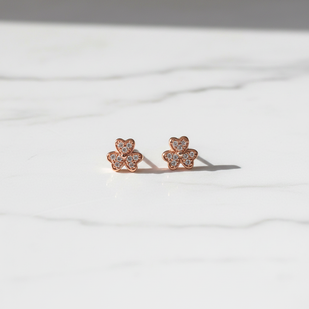 92.5 Silver Rose Gold Plated Flower Earrings for Women | Elegant Floral Design | Stylish Jewellery