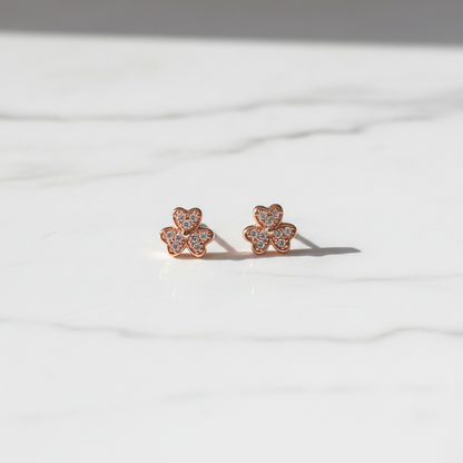 92.5 Silver Rose Gold Plated Flower Earrings for Women | Elegant Floral Design | Stylish Jewellery