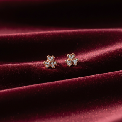 92.5 Silver Rose Gold Plated Flower Earrings for Women | Elegant Floral Design | Stylish Jewellery