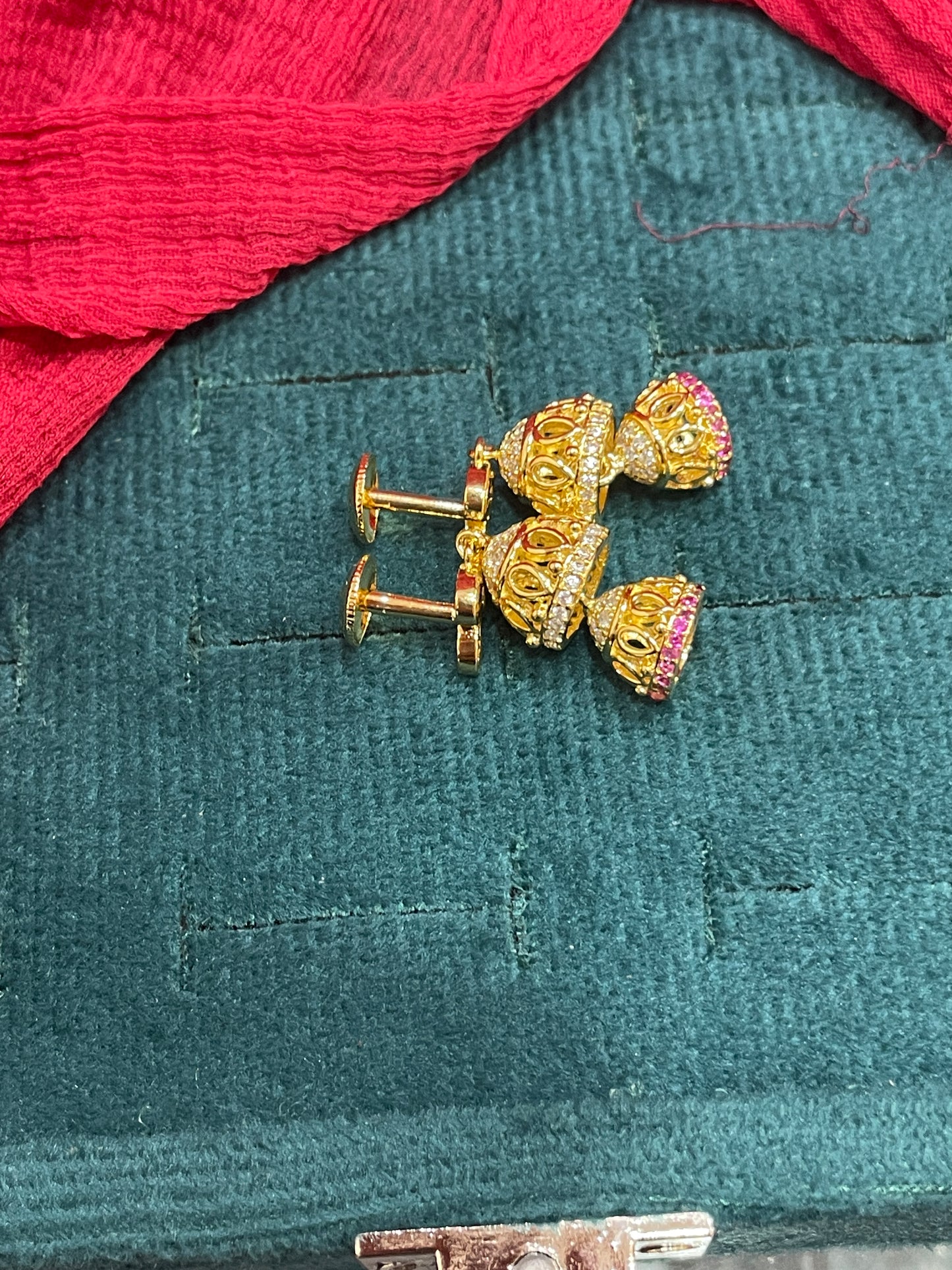 925 Silver Gold Plated Double Jhumki