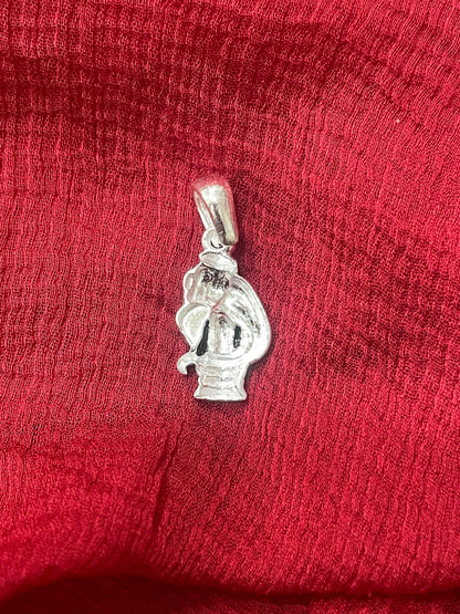 92.5 Silver Oxidised Ganesha (Ganpati) Design Pendant for Men &amp; Women – Traditional Finish