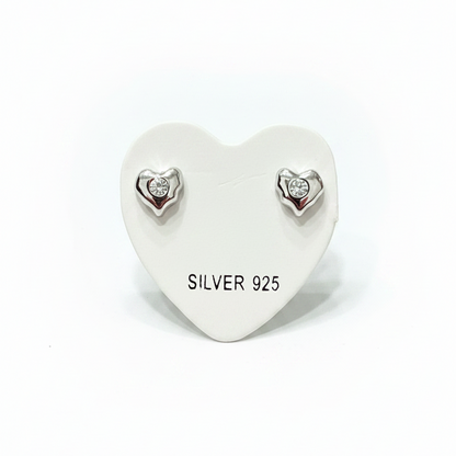92.5 Silver Mini Heart Studs | Stylish Cute Design | Jewellery