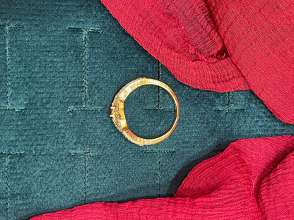 92.5 Silver Gold Plated Classy Ring for Women Size 12 | Elegant Traditional Design | Stylish Jewellery