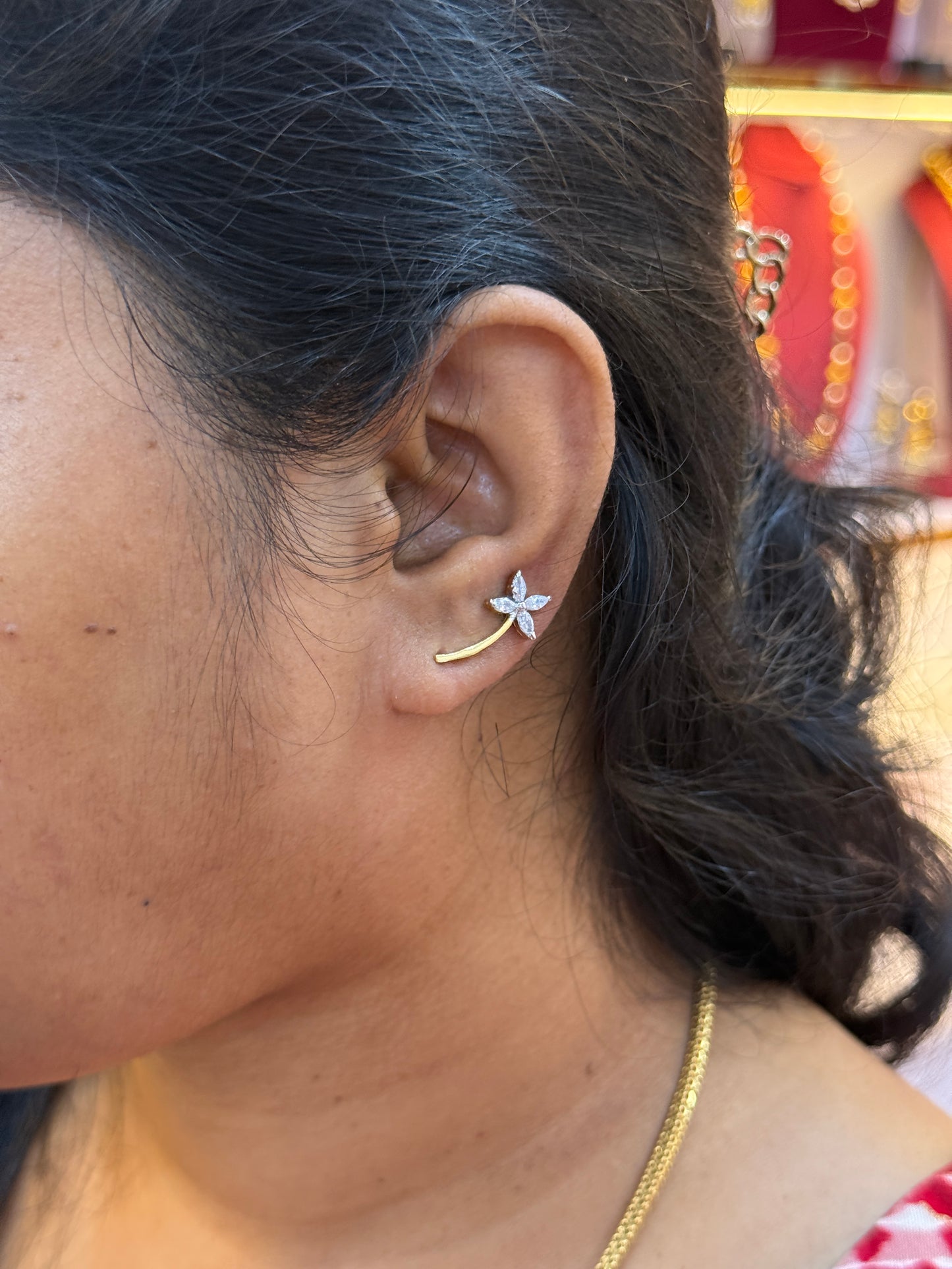 92.5 Silver Gold Plated Simple Ear Cuffs for Women | Minimal Elegant Design | Everyday Jewellery