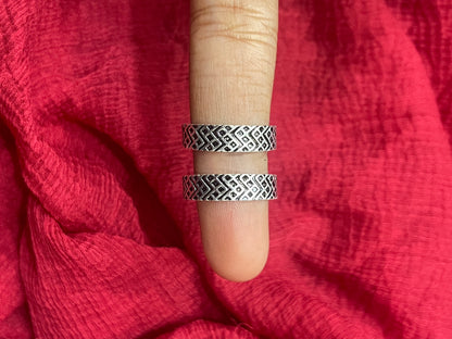 92.5 Silver Oxidised Toe Rings for Women | Traditional Adjustable Daily Wear Jewellery