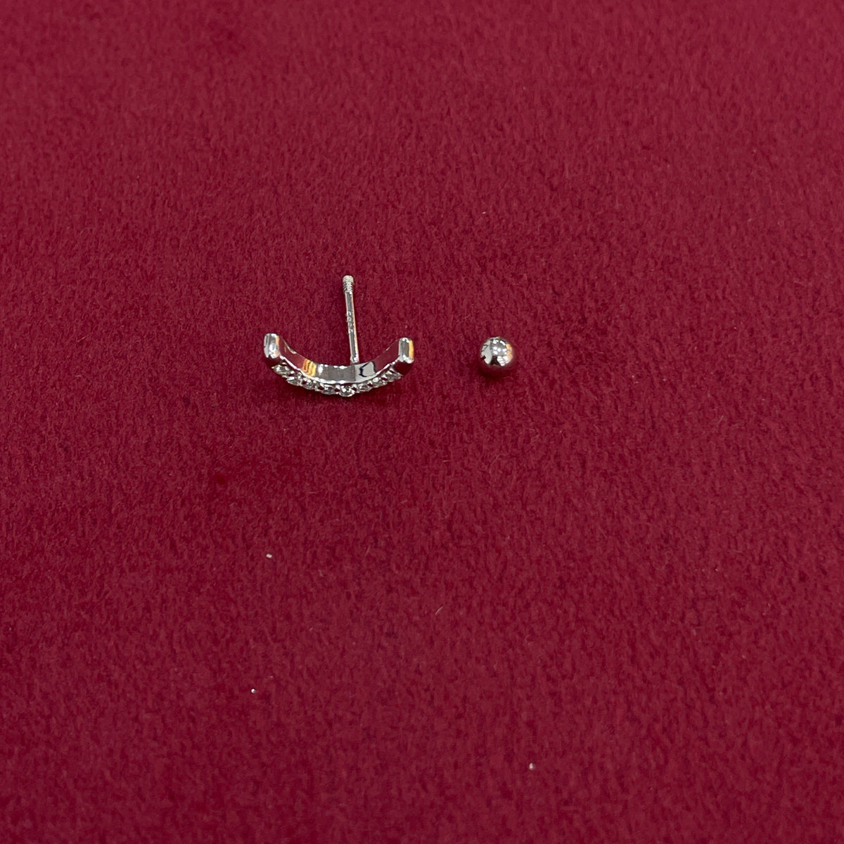 925 Silver Curve Studs- Ball back pair