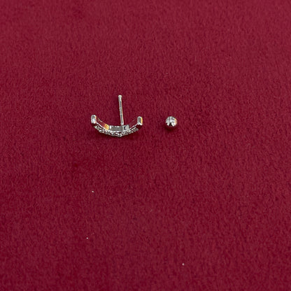 925 Silver Curve Studs- Ball back pair