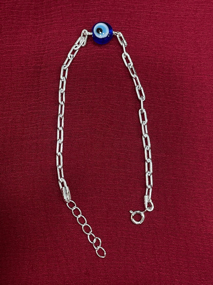 925 Silver Evileye Bracelet - 7 Inch