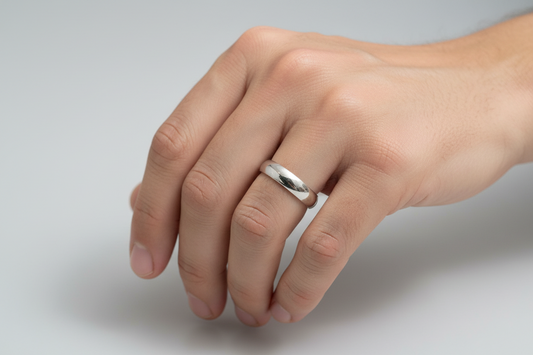 92.5 Silver Plain Men’s Ring Size 7 | Stylish Minimal Finish | Elegant Jewellery