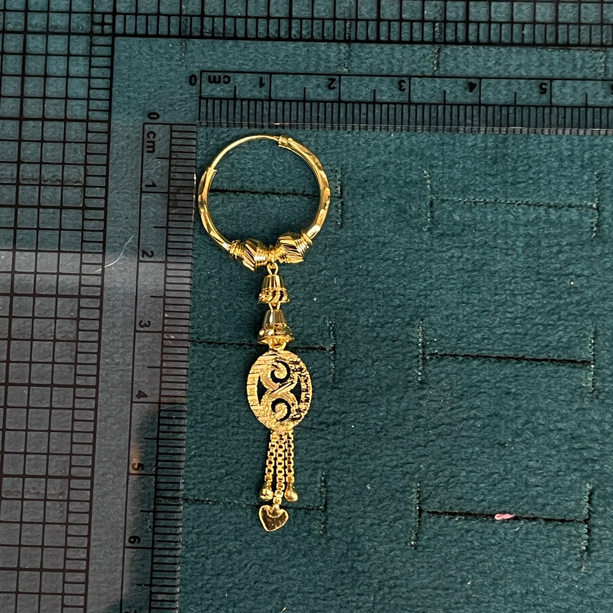 92.5 Silver Gold Plated Dangle Bali Earrings pair