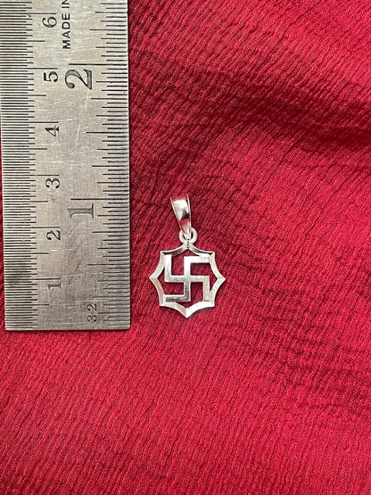 92.5 Silver Swastik Pendant for Men & Women | Sacred Symbol Design | Spiritual Jewellery