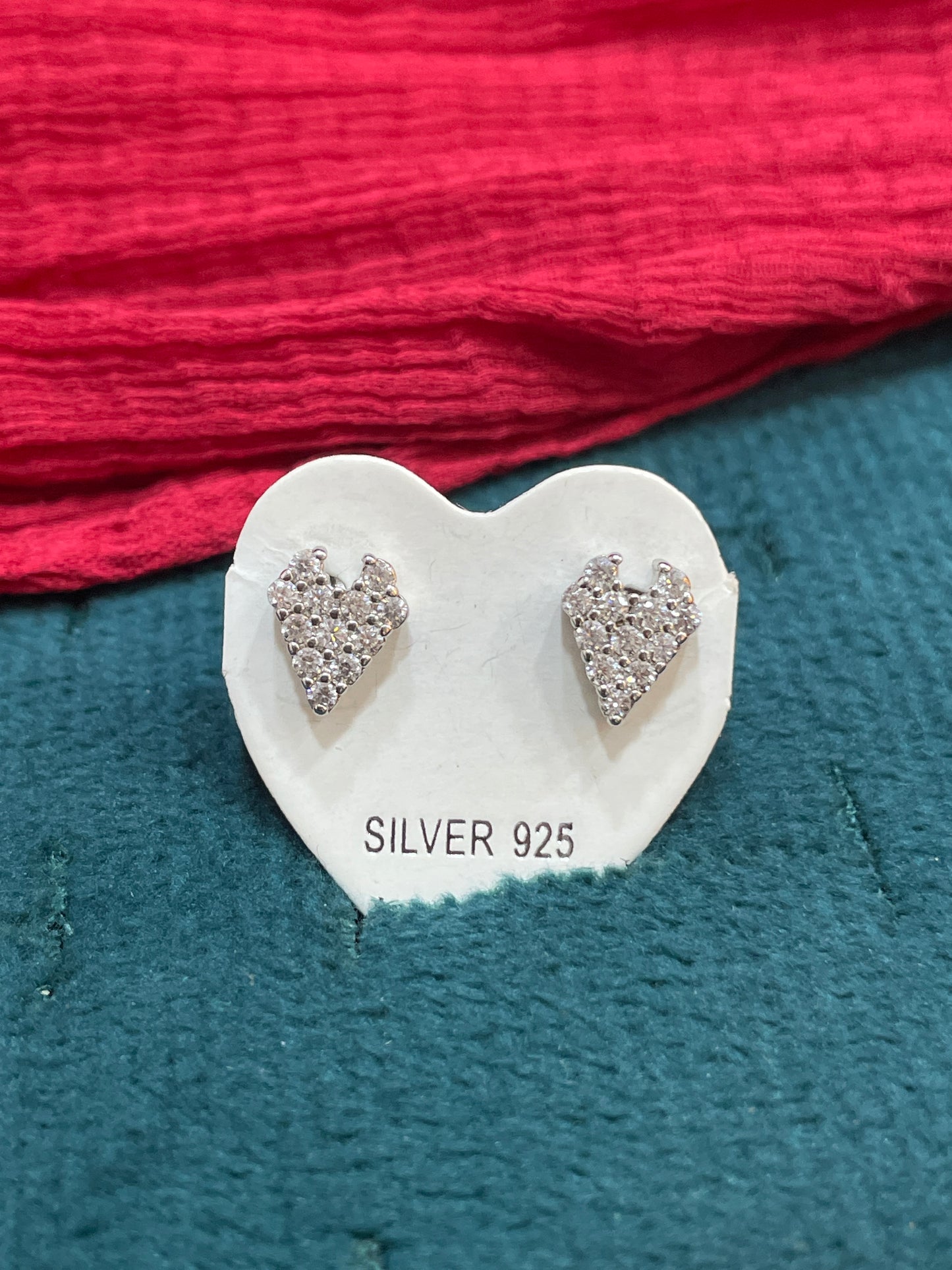 92.5 Silver Mini Heart Studs | Stylish Cute Design | Elegant Jewellery