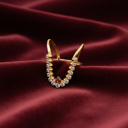 92.5 silver gold plated stylish vanki ring