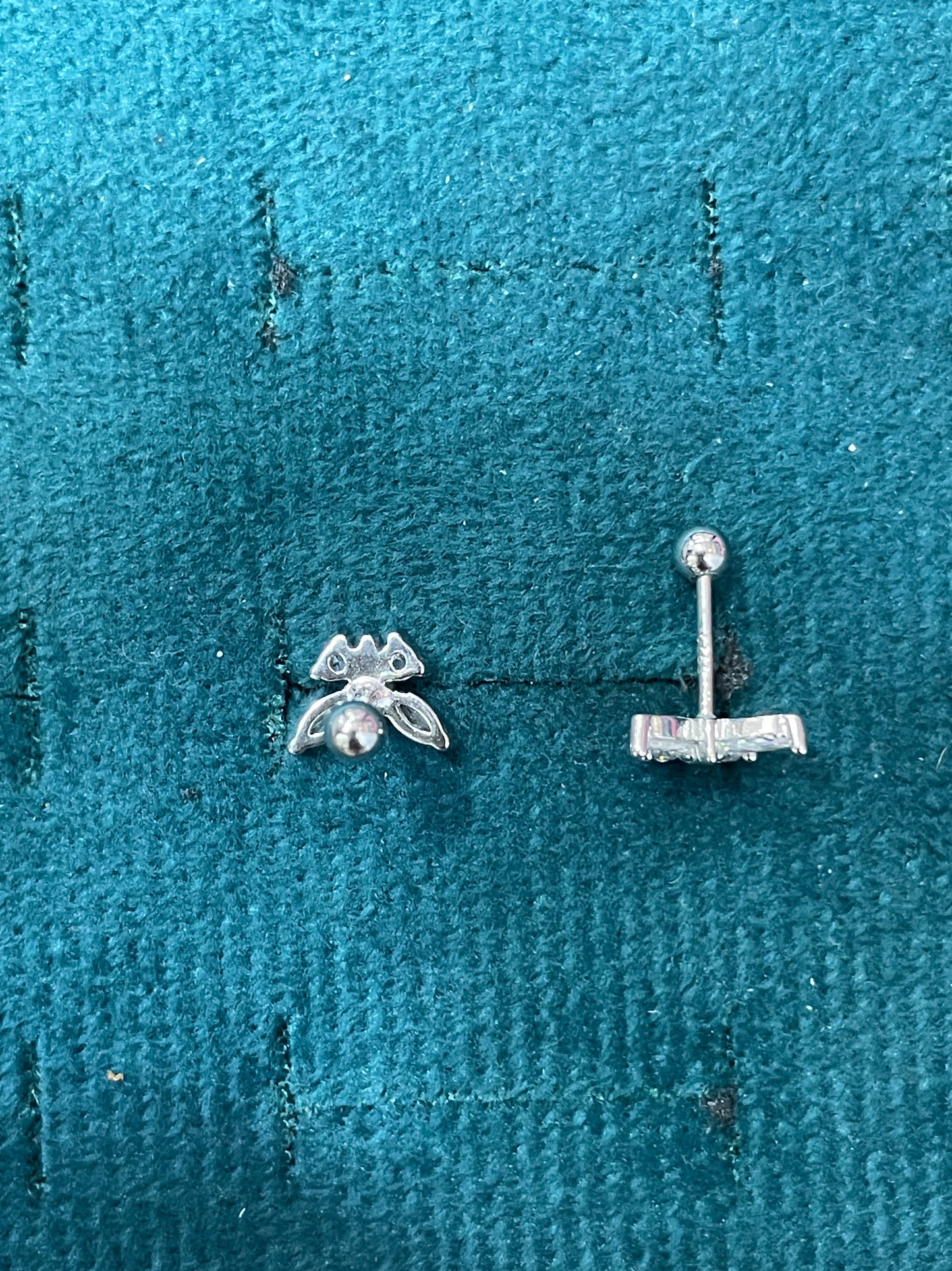 925 Silver Butterfly Stud Earrings | Minimal CZ Daily Wear Earrings for Women & Girls