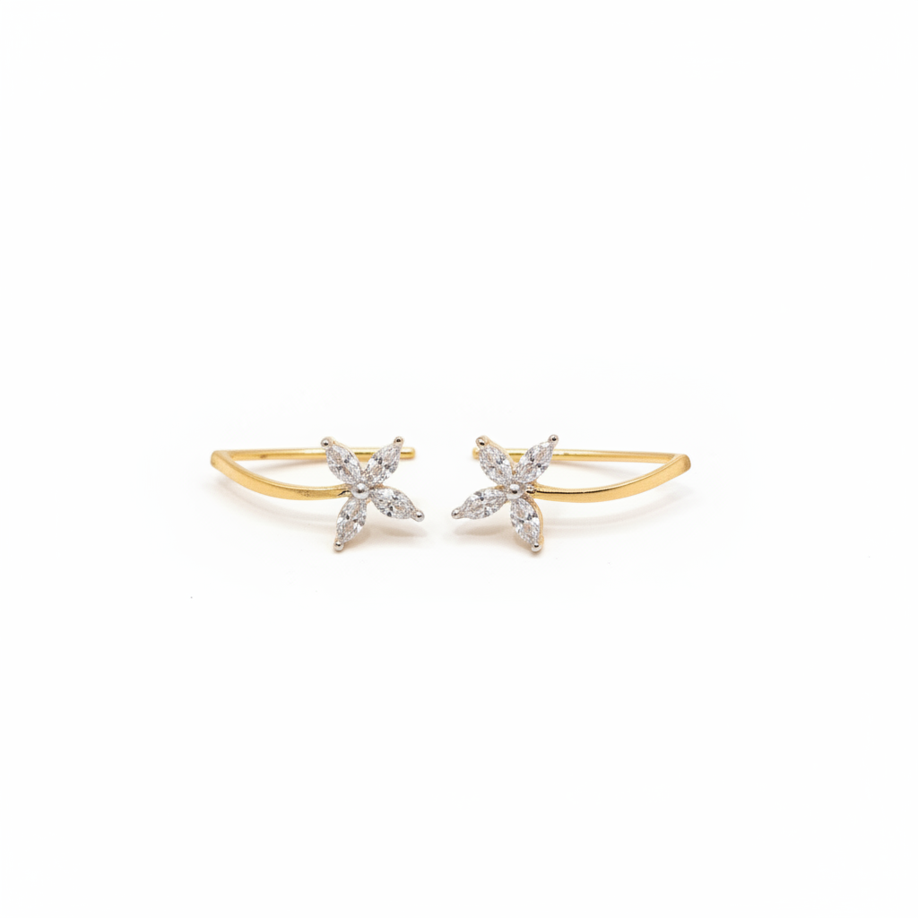 92.5 Silver Gold Plated Simple Ear Cuffs for Women | Minimal Elegant Design | Everyday Jewellery