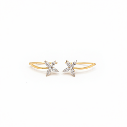 92.5 Silver Gold Plated Simple Ear Cuffs for Women | Minimal Elegant Design | Everyday Jewellery