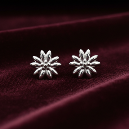 92.5 Silver Stylish Flower Earrings for Women | Elegant Floral Design | Everyday Wear Jewellery