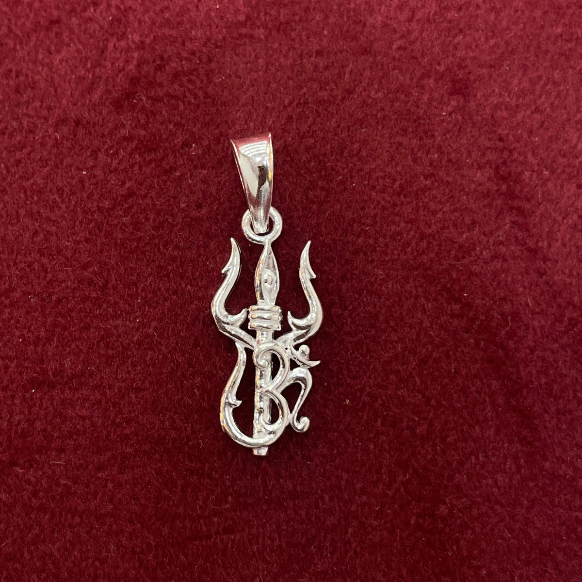 92.5 Sterling Silver Trishul Om Pendant