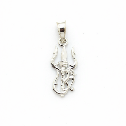 92.5 Sterling Silver Trishul Om Pendant