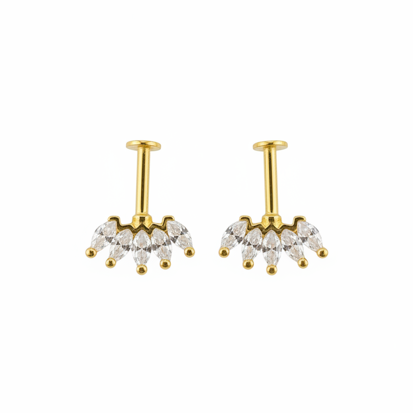 92.5 Silver Five Leaf Bugadi | Classic Floral Design | Jewellery (pair)