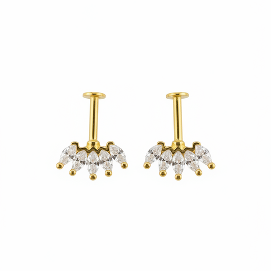 92.5 Silver Five Leaf Bugadi | Classic Floral Design | Jewellery (pair)