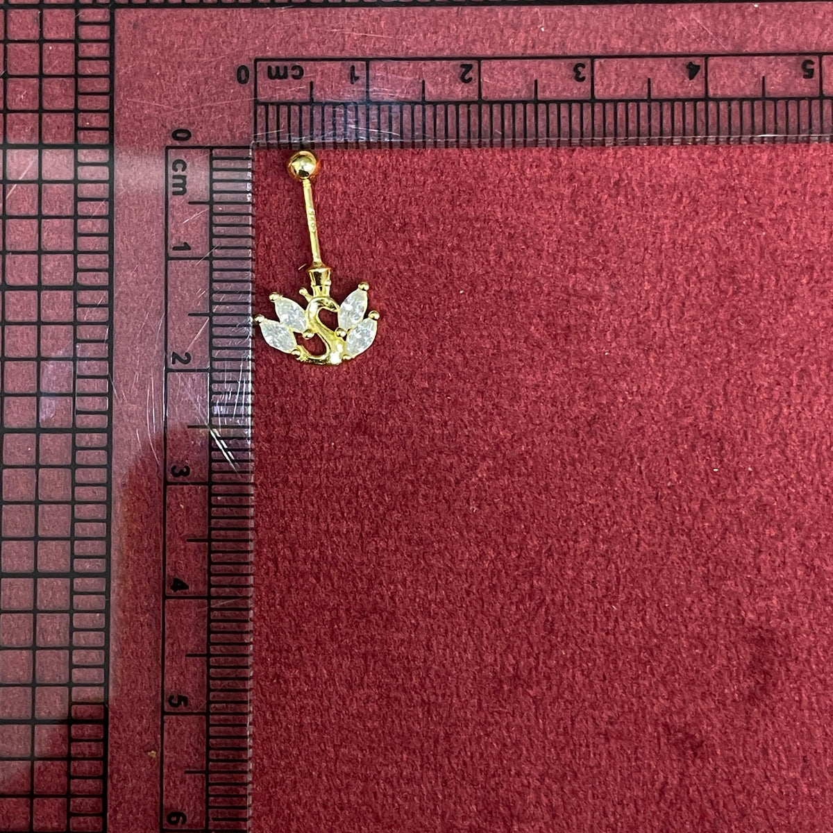 92.5 Silver Gold Plated CZ Swan Piercing Bugadi for Women