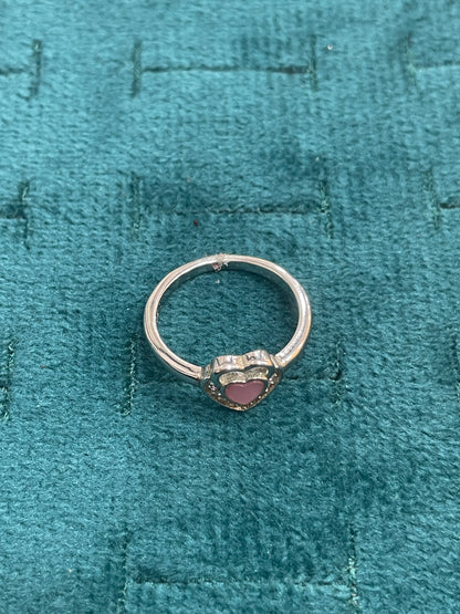 92.5 Silver Pink Heart Ring for Women Size 9 | Stylish Soft Tone Design | Elegant Gift Jewellery