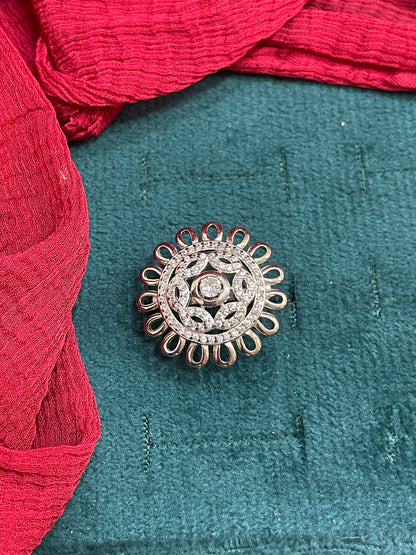 92.5 Silver Classy Flower Ring for Women Size 10 | Elegant Floral Design | Stylish Jewellery