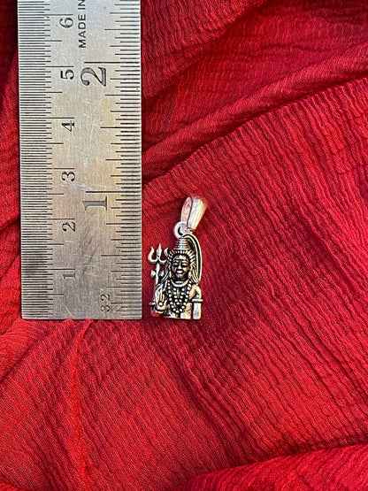 92.5 Silver Oxidised Shiva Pendant for Men & Women | Mahadev Antique Design | Temple Jewellery
