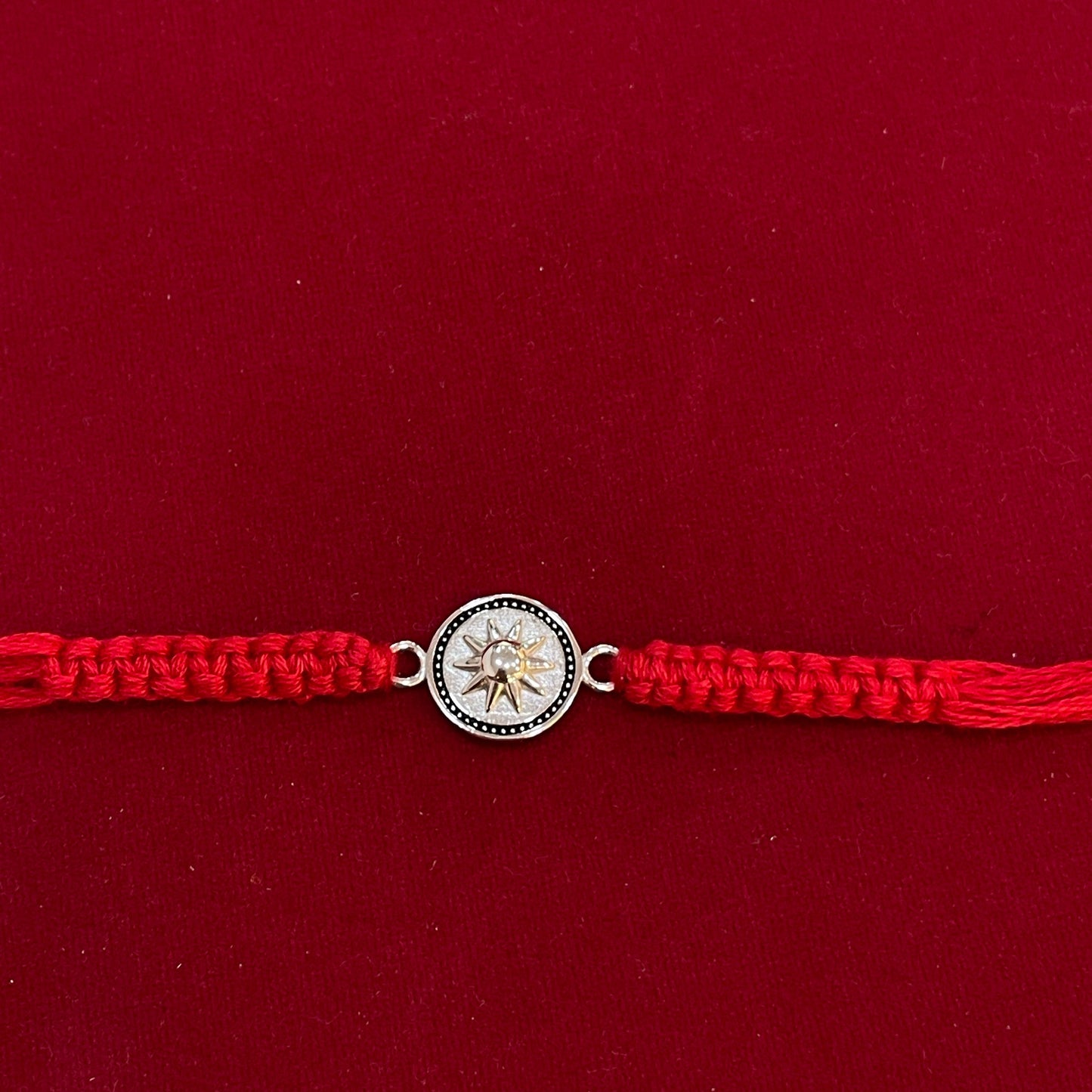 925 Sterling Silver Star Rakhi | Red Thread Rakhi for Raksha Bandhan