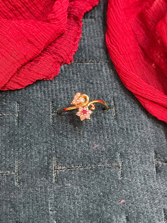 92.5 Silver Gold Plated Flower Ring for Women Size 15 | Trendy Floral Design | Elegant Jewellery