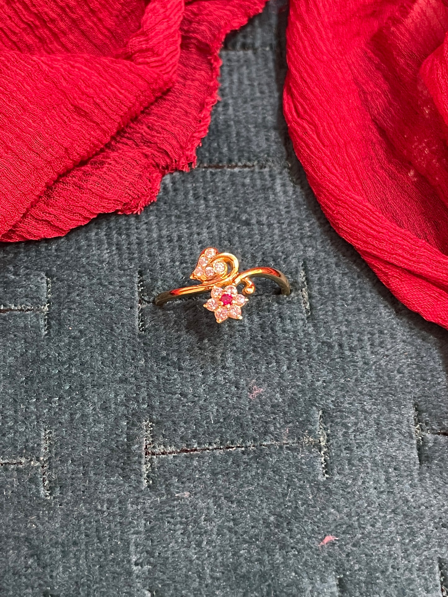 92.5 Silver Gold Plated Flower Ring for Women Size 15 | Trendy Floral Design | Elegant Jewellery