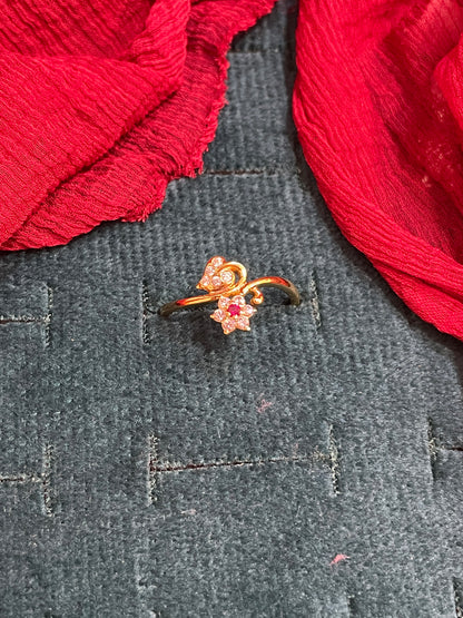 92.5 Silver Gold Plated Flower Ring for Women Size 15 | Trendy Floral Design | Elegant Jewellery