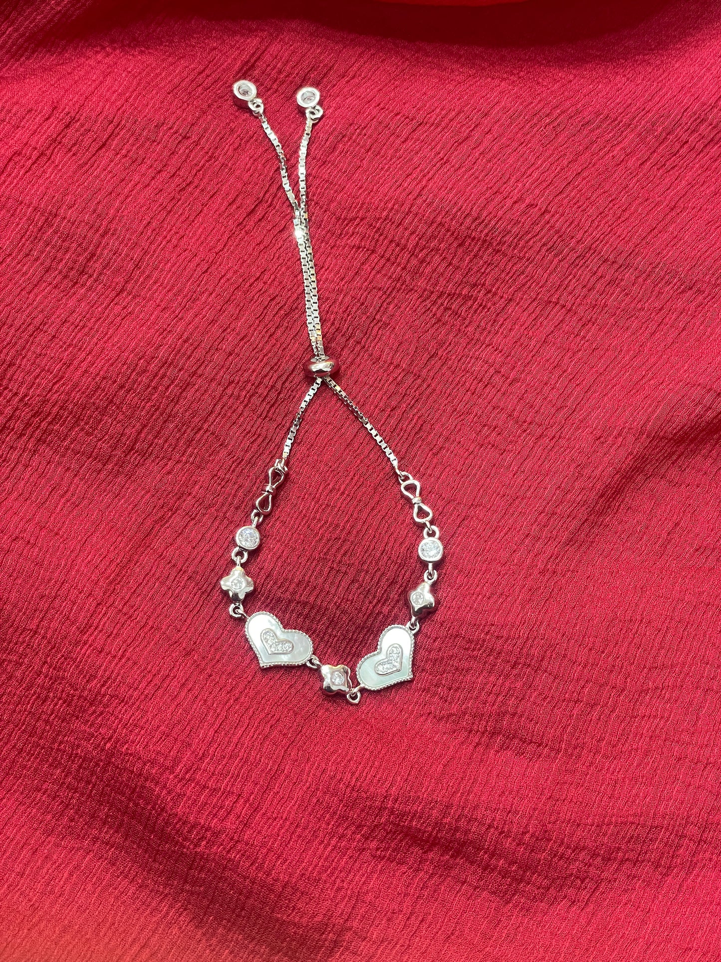 92.5 Silver Stylish Heart Bracelets for Women | Elegant Love Design | Trendy Jewellery Collection