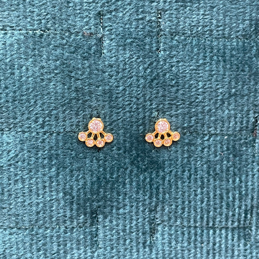 92.5 Silver Gold Plated Second Studs | Stylish Minimal Shine Design | Elegant Fashion Jewellery